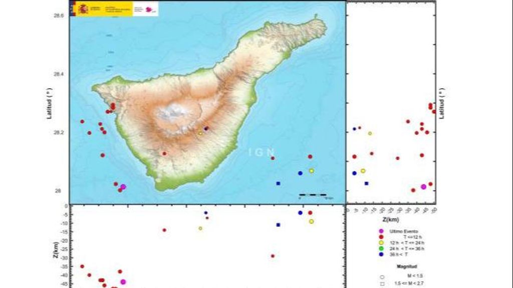 El Instituto Geográfico Nacional ha detectado 40 terremotos en la costa de Tenerife: "Han sido a gran profundidad"