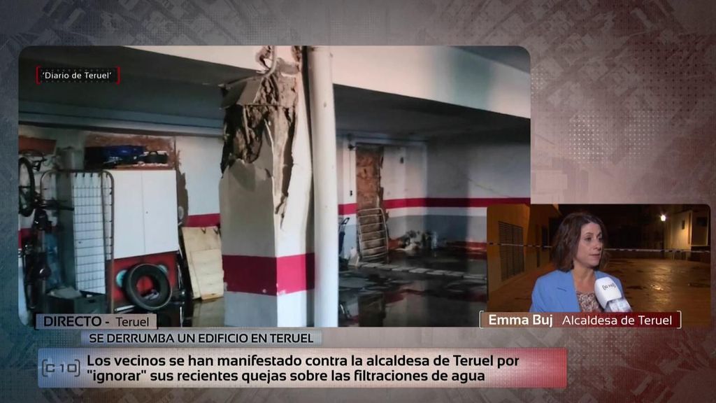 La alcaldesa de Teruel se defiende contra el enfado de los vecinos del edificio derrumbado