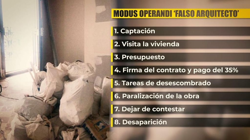 Modus operandi del presunto 'falso arquitecto'