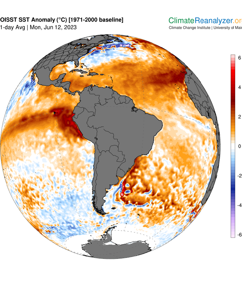 Anomalía del Pacífico ecuatorial junto a la costa de Sudamérica