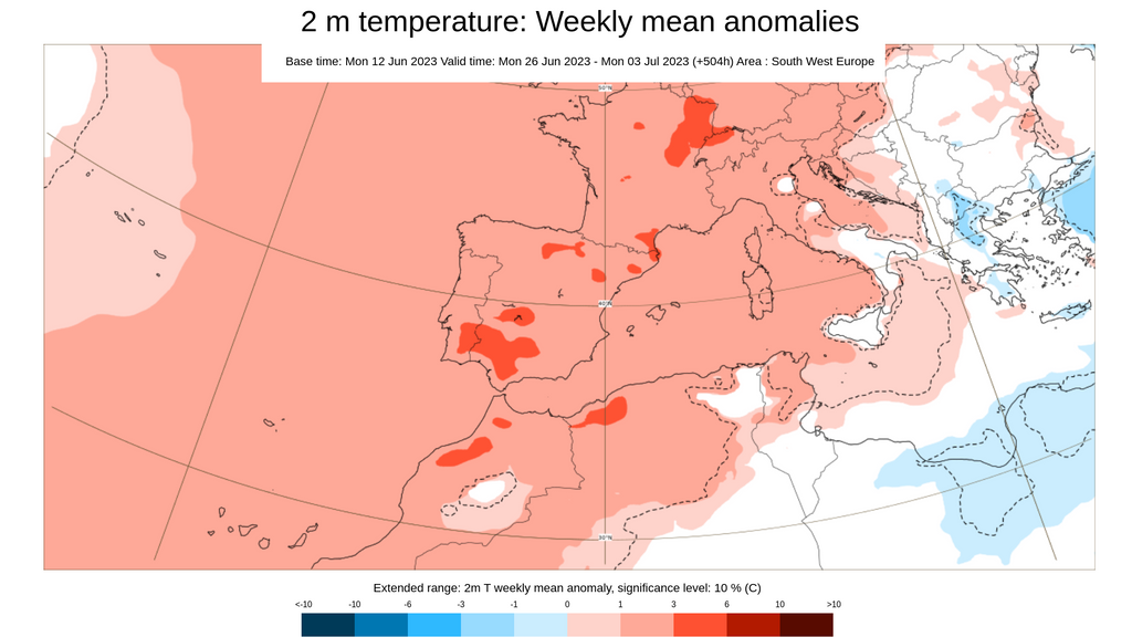 Anomalía de la temperatura del 26 de junio al 3 de julio