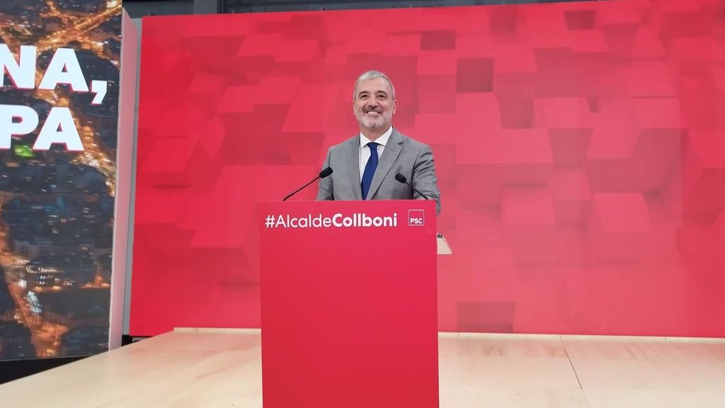 El candidato del PSC a la alcaldía de Barcelona, Jaume Collboni, en un act