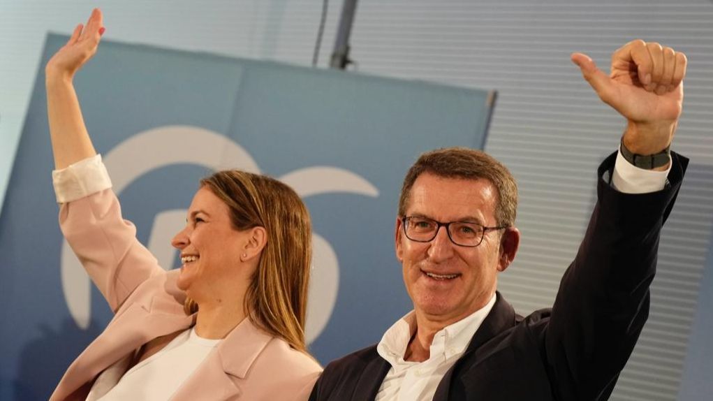 Feijóo ayer con la candidata del PP en Baleares, Marga Prohens
