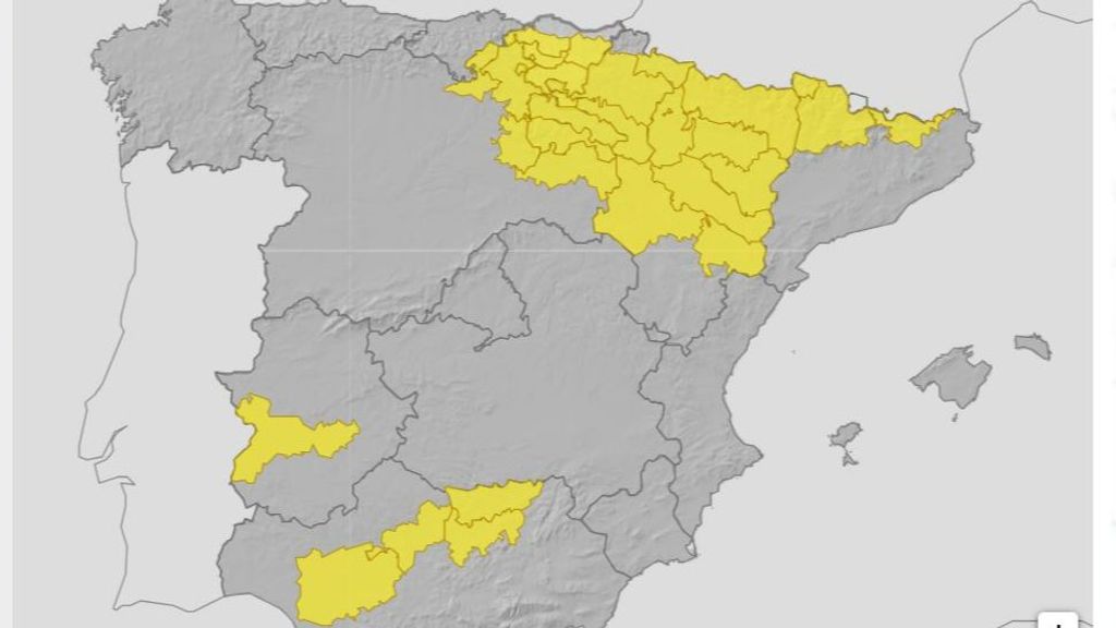 Avisos previstos para el sábado por lluvias, tormentas y temperaturas máximas muy altas