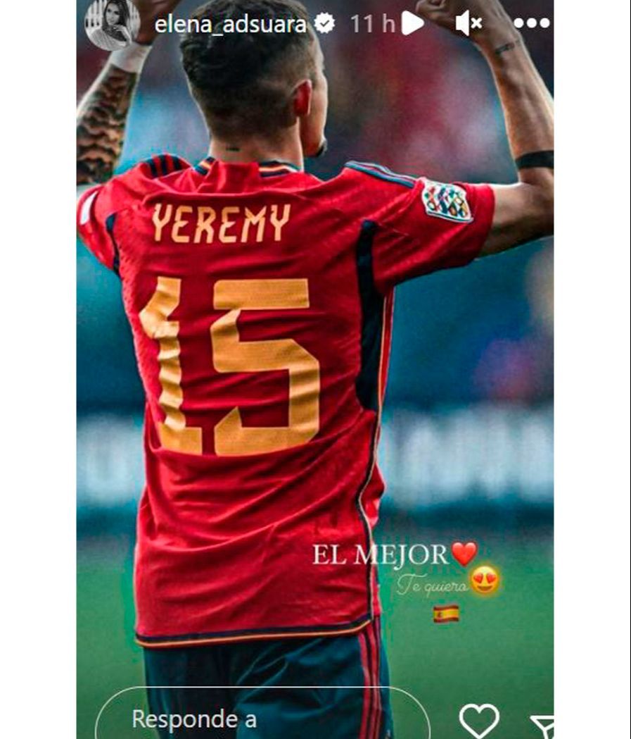 Elena Adsuara se rinde ante Yéremy Pino tras su gol con España