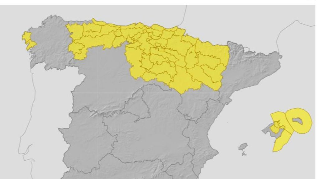 Avisos por lluvias, tormentas, altas temperatuars y fenómenos costeros lunes, 19