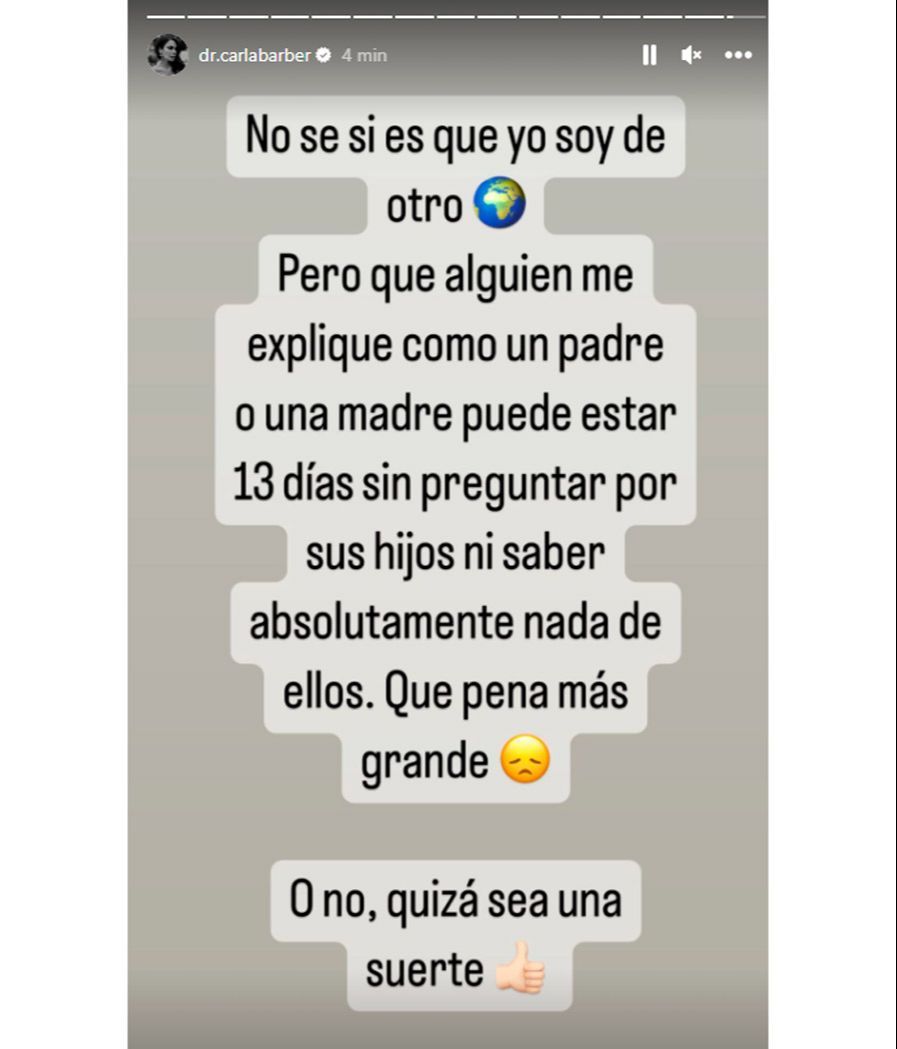 Carla Barber explota contra el padre de sus hijos