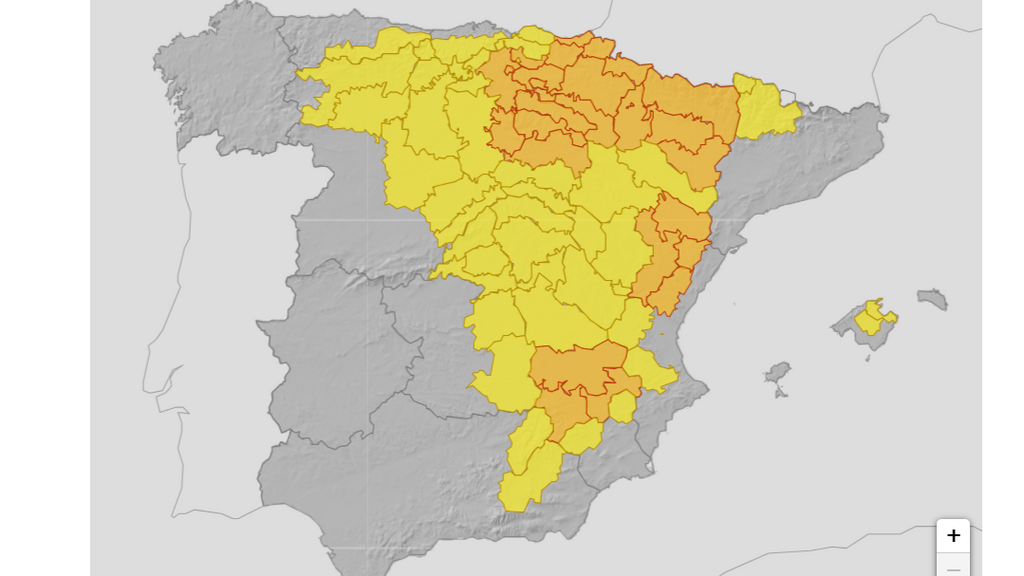 Avisos por lluvias, tormentas y altas temperaturas previstos para el miércoles