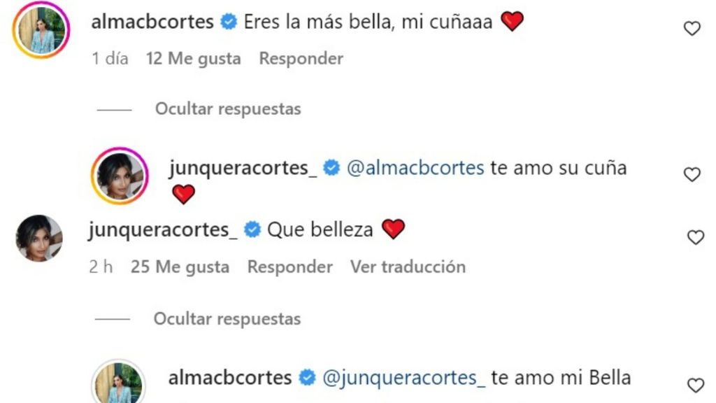 El intercambio de mensajes de Alma Bollo y Junquera Cortés