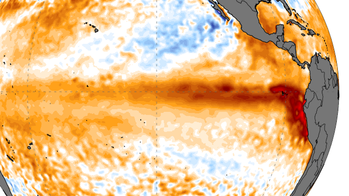 El Niño se hace notar en la temperatura del agua del Pacífico