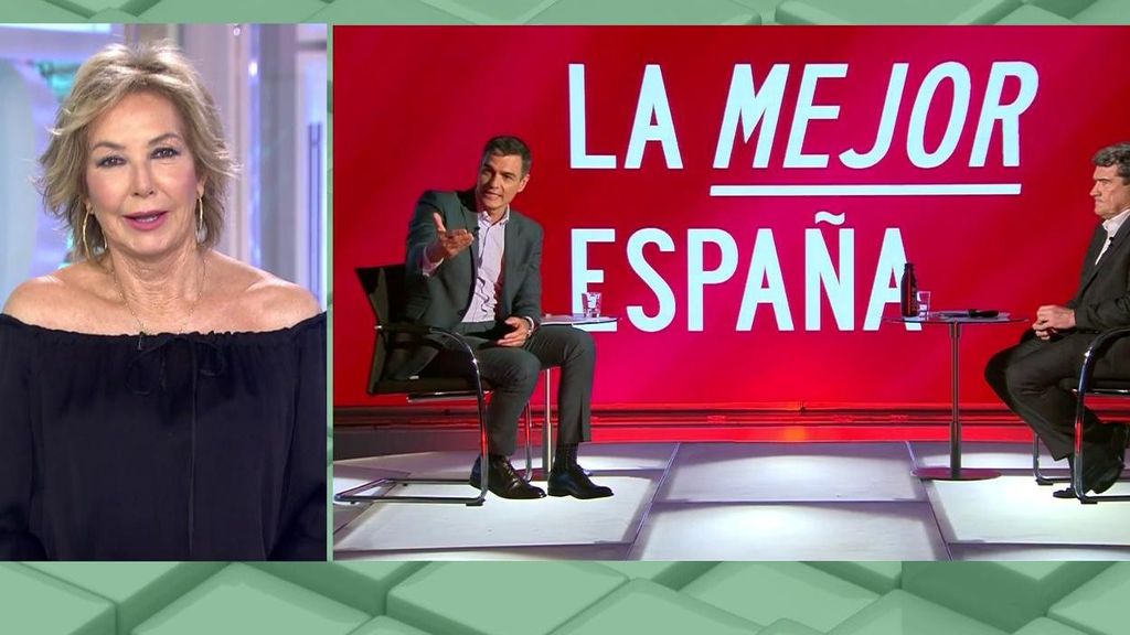 La reacción de Ana Rosa al ver la faceta de Pedro Sánchez como presentador: "Vaya, me ha salido competencia..."