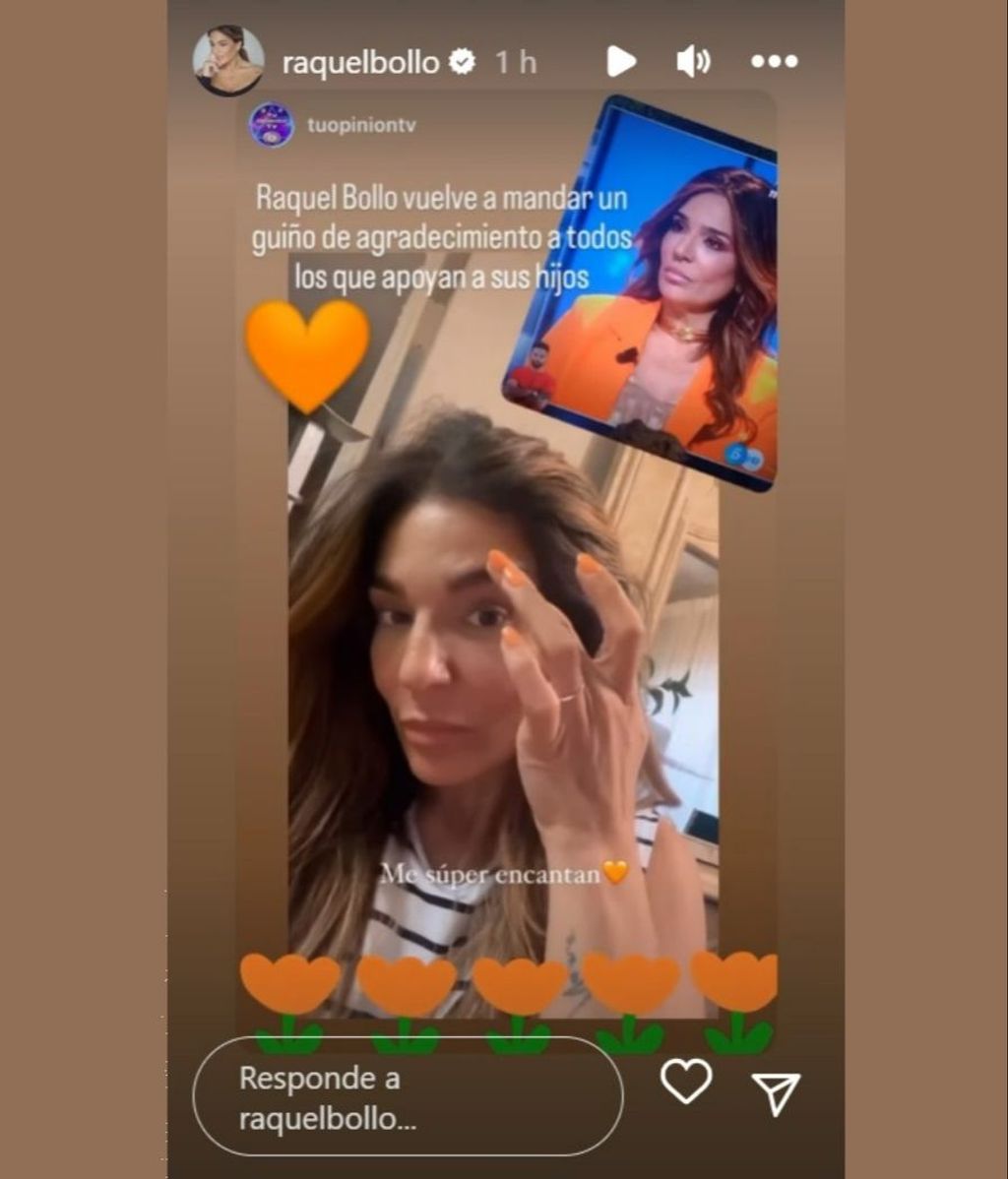 Raquel Bollo, agradecida con los seguidores de sus hijos