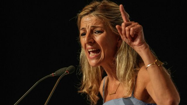 Yolanda Díaz acusa a PP y Vox de "hacer campaña en contra de Cataluña"