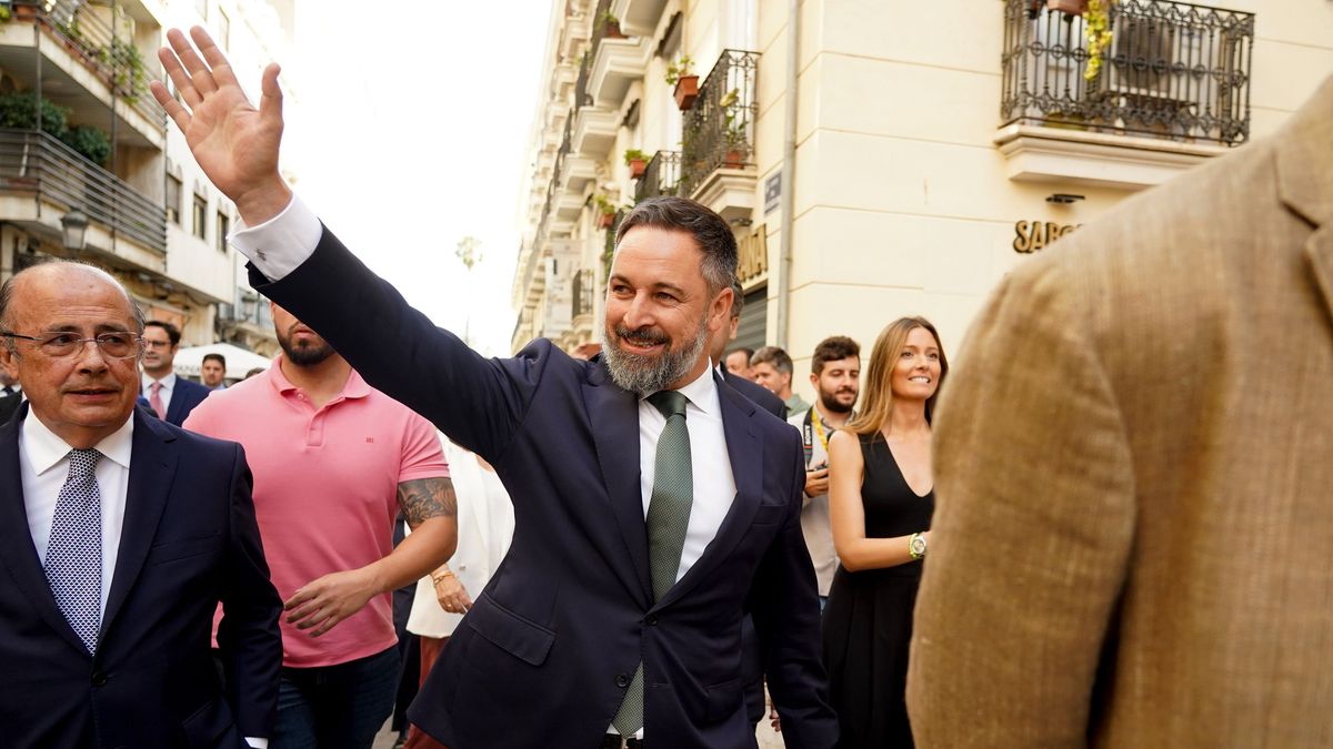 El presidente de Vox, Santiago Abascal, hoy en Valencia