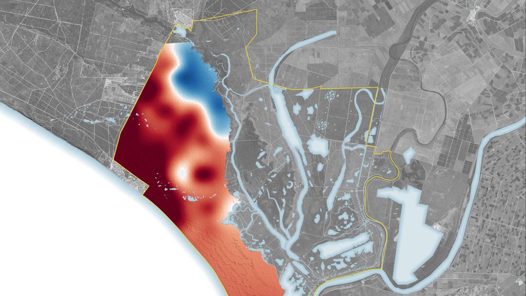 Imagen satélite del estado del humedal de Doñana