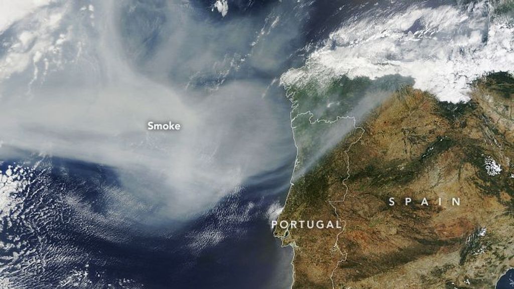 Nube de humo sobre España 26 de junio de 2023