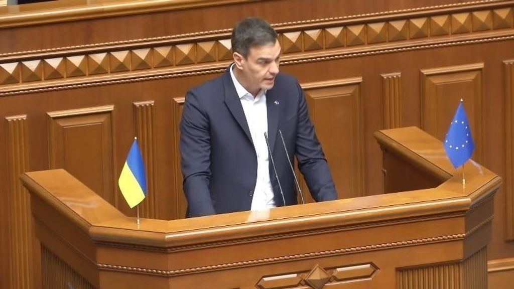 Pedro Sánchez interviene ante el Parlamento de Ucrania