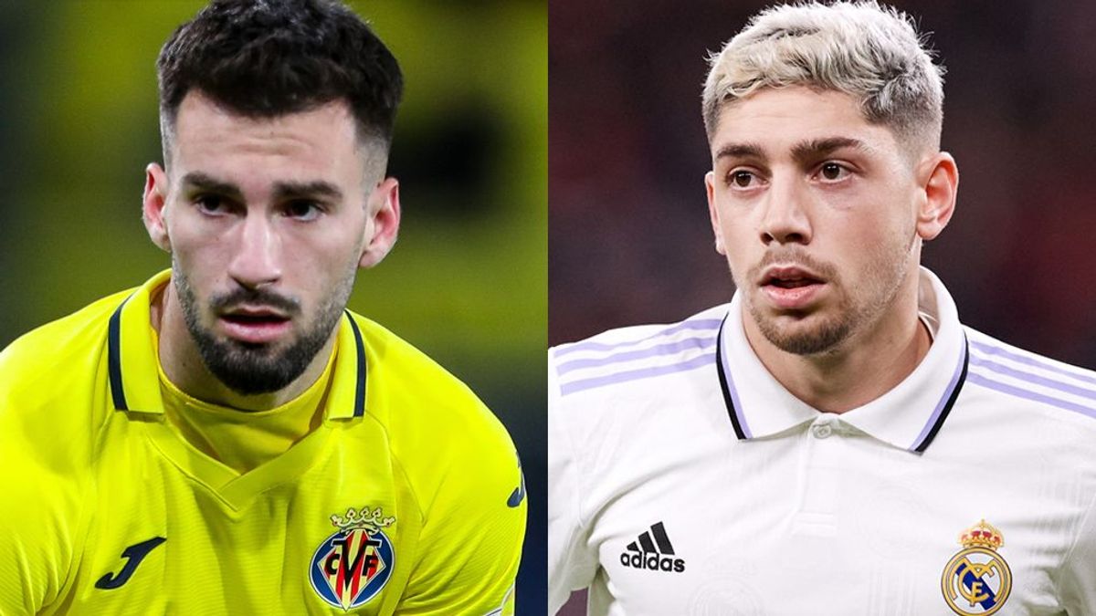 Los futbolistas Álex Baena (i) y Fede Valverde