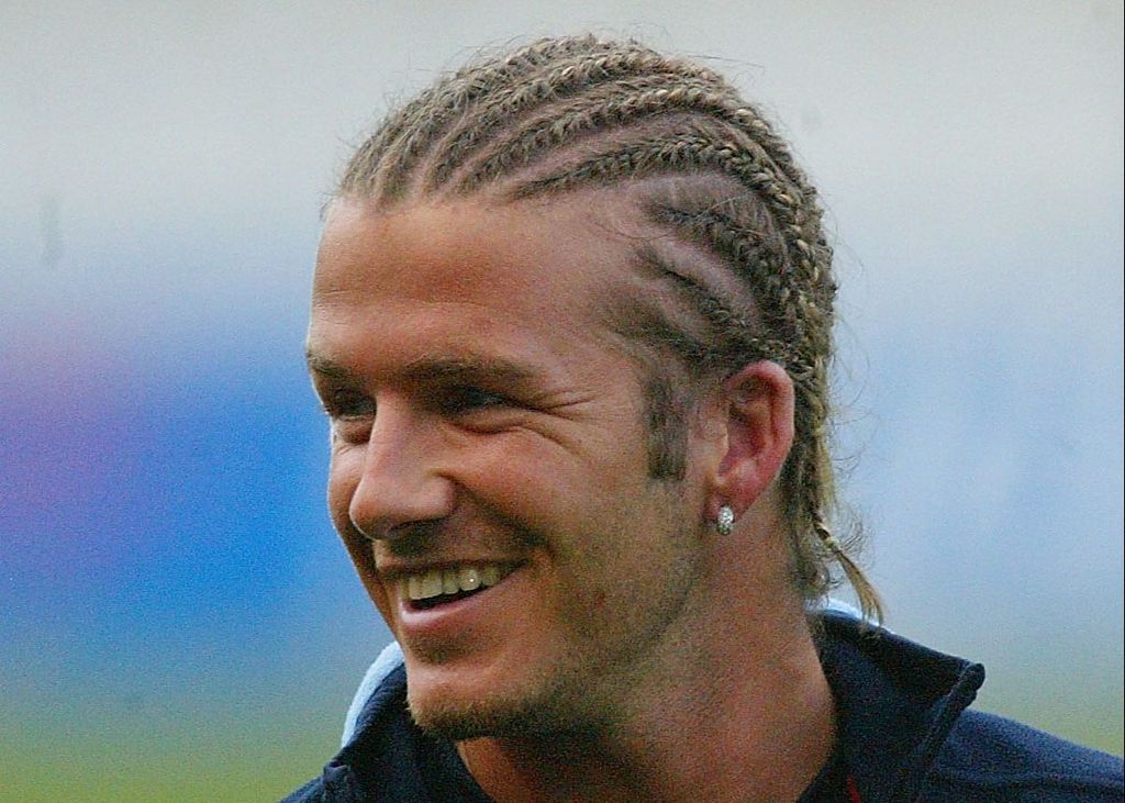 David Beckham, en 2003, con las trenzas de la polémica