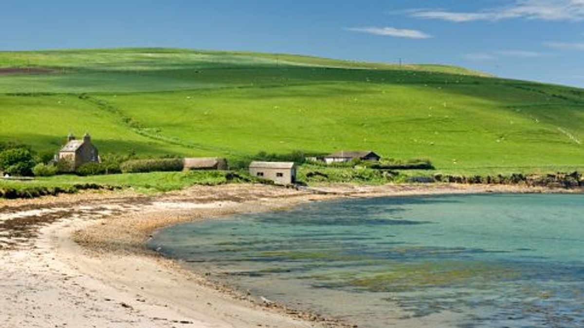 Imagen de una granja en la costa norte de Hoy, Islas Orcadas, Escocia, Reino Unido