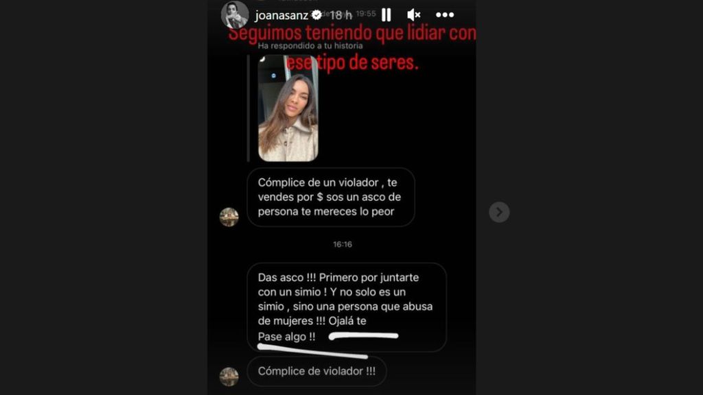 joana sanz denuncia en instagram