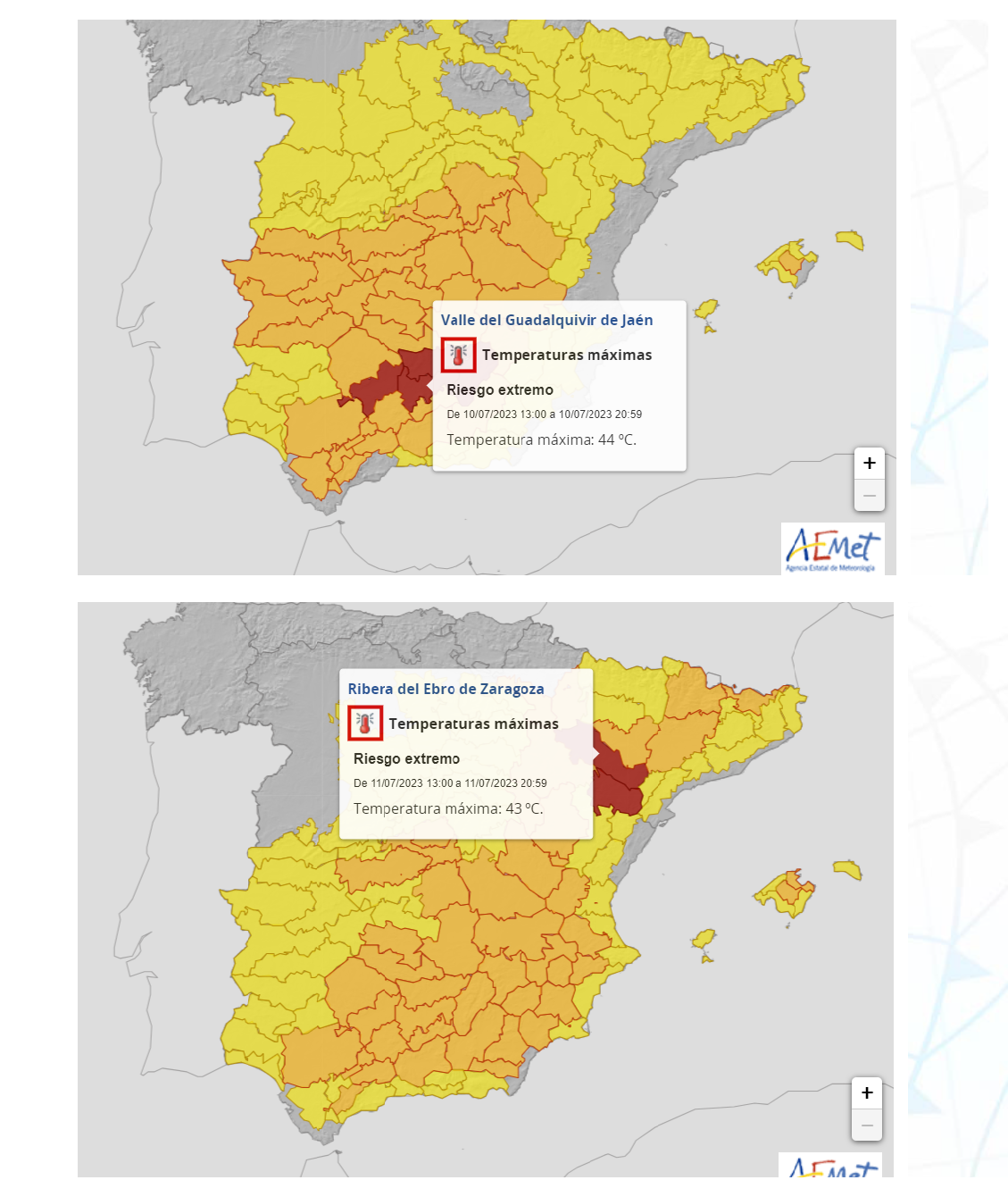 Alertas por calor previstas para el lunes y martes
