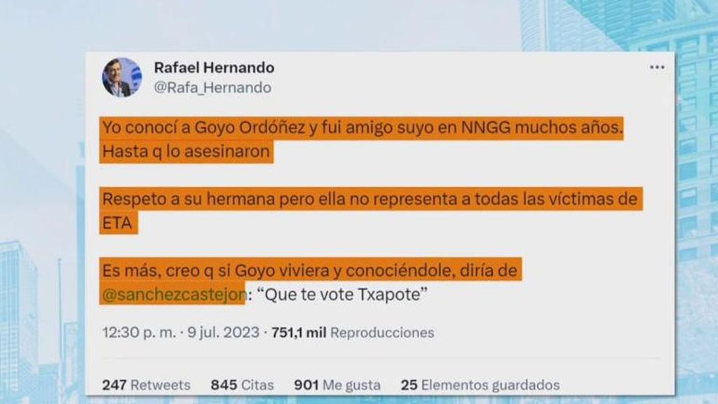 El tuit de Rafael Hernando