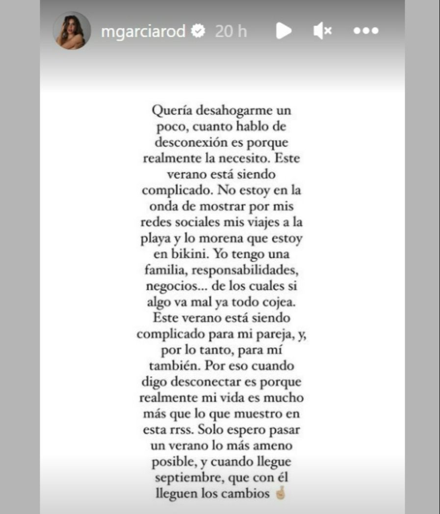 Marina García se desahoga con sus seguidores