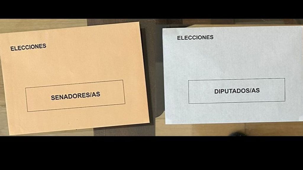 Un sobre de votación para cada proceso (uno para el Congreso y otro para el Senado)