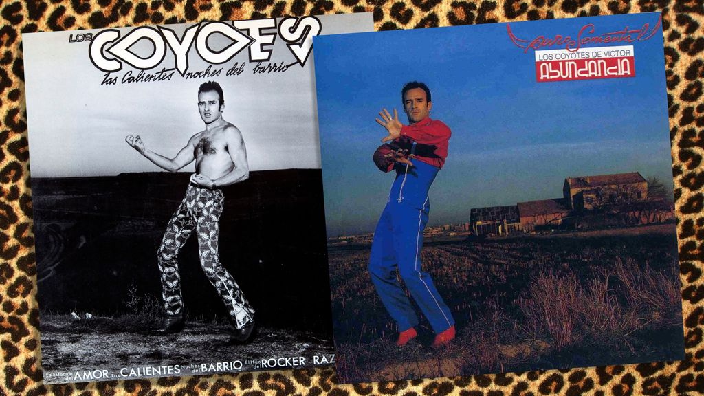 Las portadas de ‘Las calientes noches del barrio’ (1987) y ‘Puro semental’ (1989), de Los Coyotes.