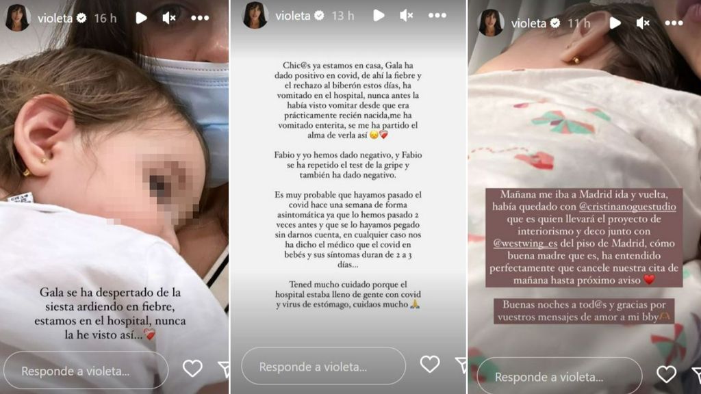 Violeta Mangriñán ha contado que su pequeña Gala se ha contagiado de covid
