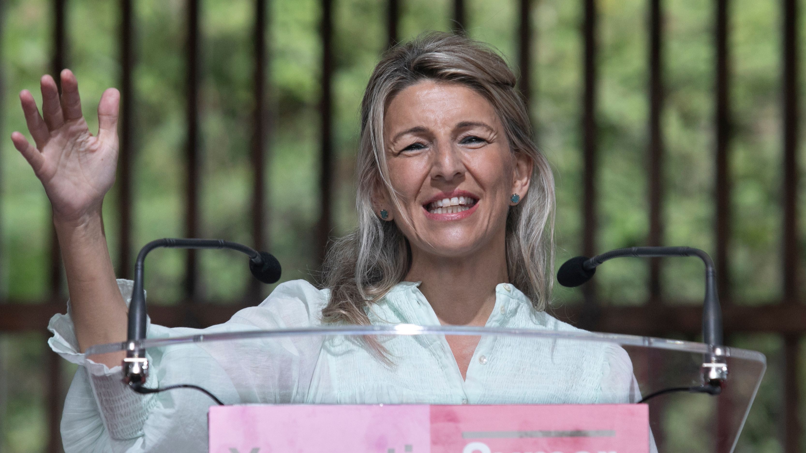 Acto electoral de Yolanda Díaz (Sumar), en Cimavilla / Cimadevilla. En Gijón (Asturias), a 15/07/2023 (© Jorge Peteiro / Europa Press)