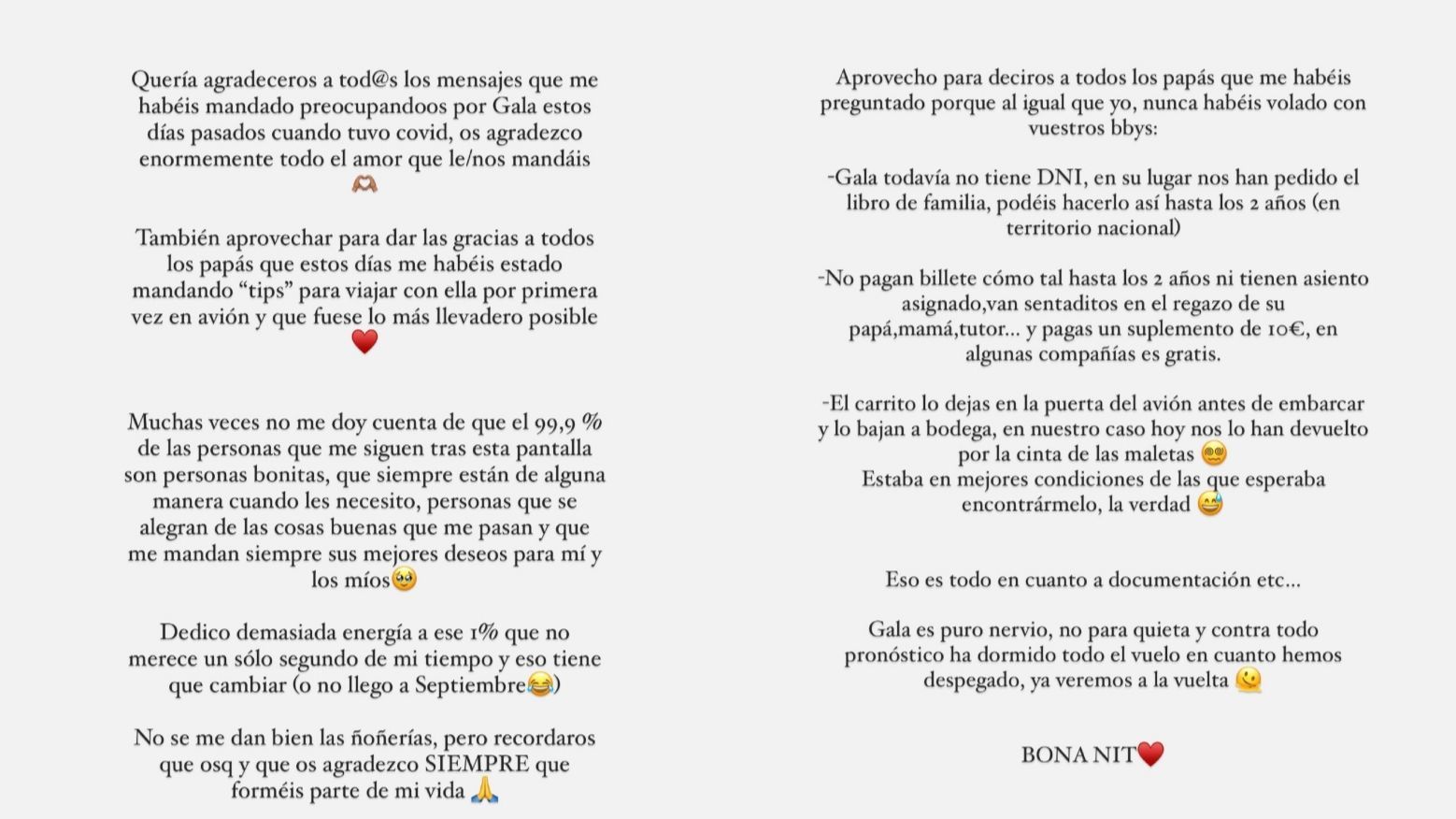 Los consejos de Violeta para viajar con bebés