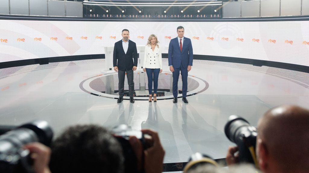 Debate electoral: Sánchez y Díaz defienden la gestión de su Gobierno de coalición y arremeten contra Abascal