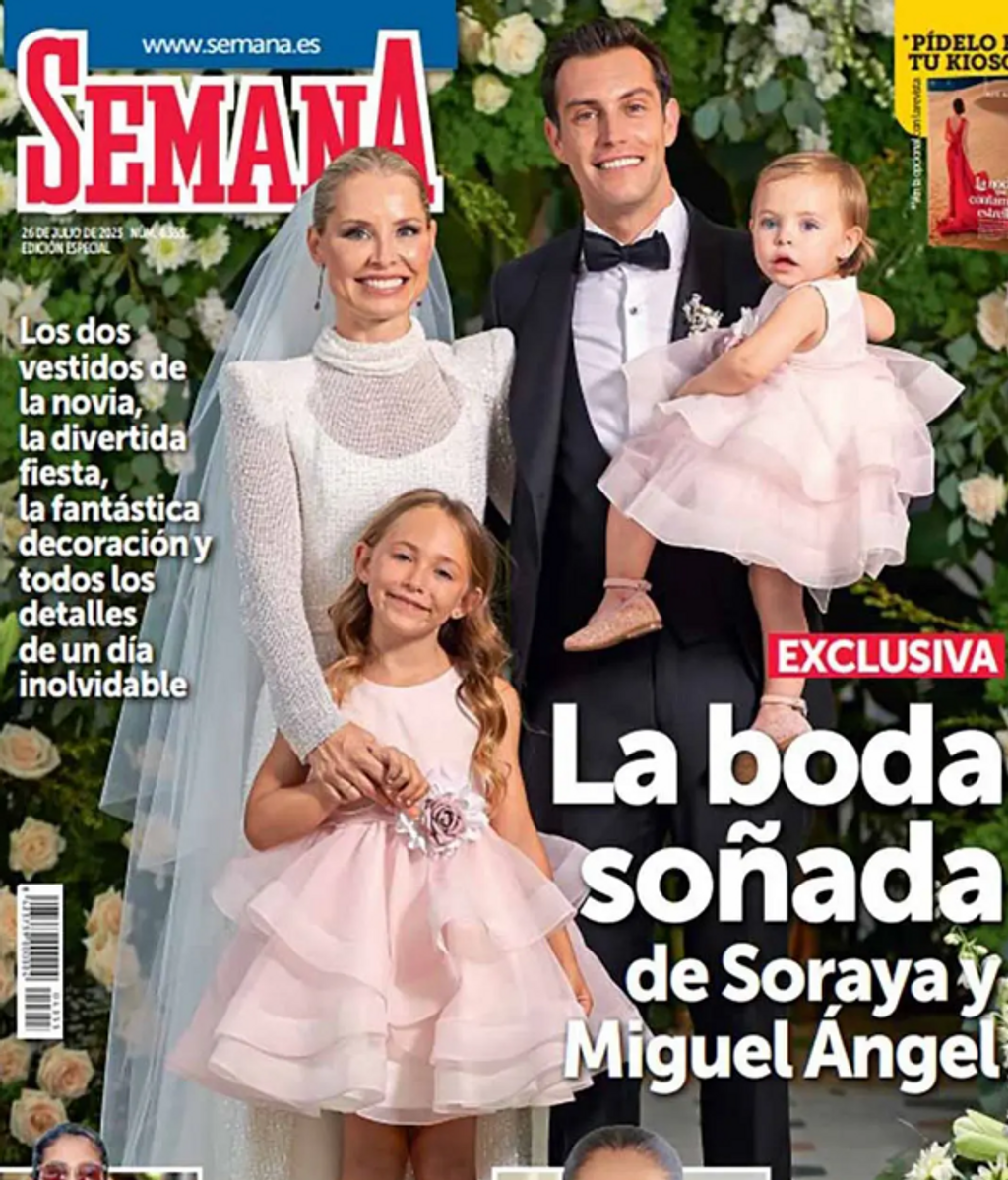 Soraya Arnelas y Miguel Ángel Herrera posan para la revista 'Semana' en su boda