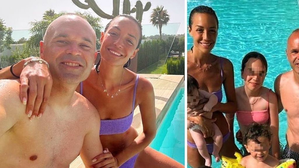 El posado familiar de Andrés Iniesta y Anna Ortiz con sus cinco hijos en Ibiza