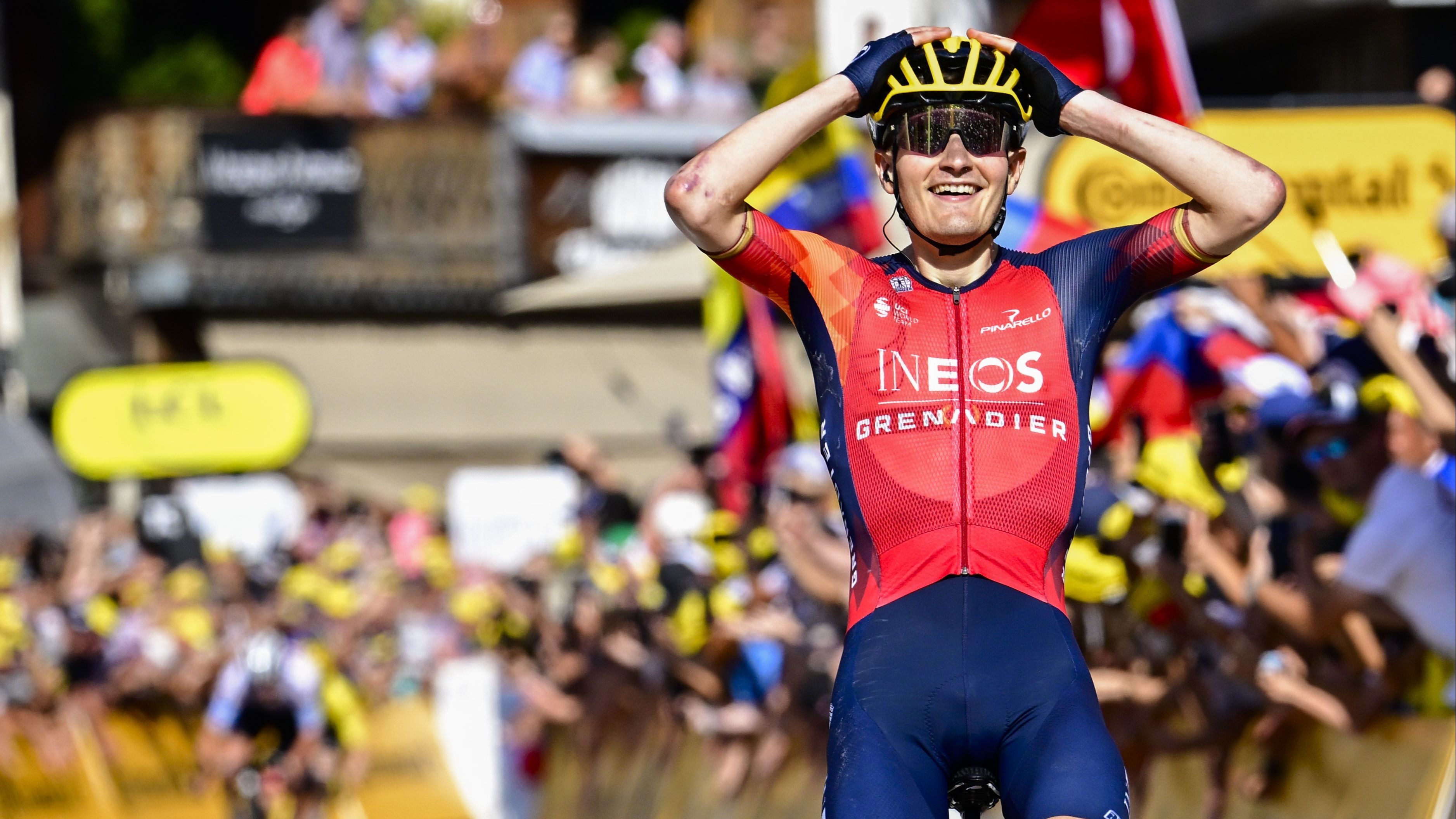 Rodríguez, al llegar a meta en Morzine Les Portes du Soleil