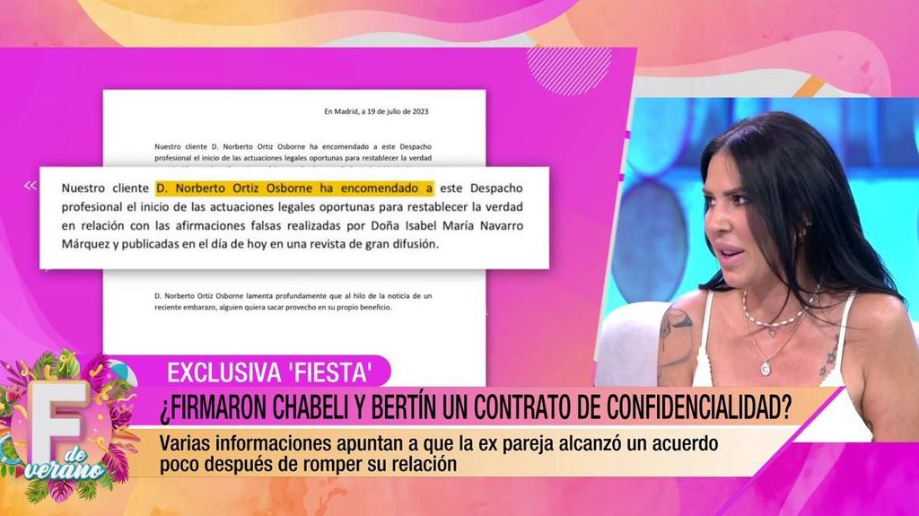 Chabeli Navarro reacciona al desmentido de Bertín Osborne