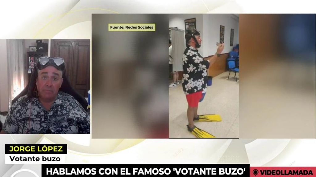 Habla el 'votante buzo': explica por qué acudió con aletas y gafas a las urnas