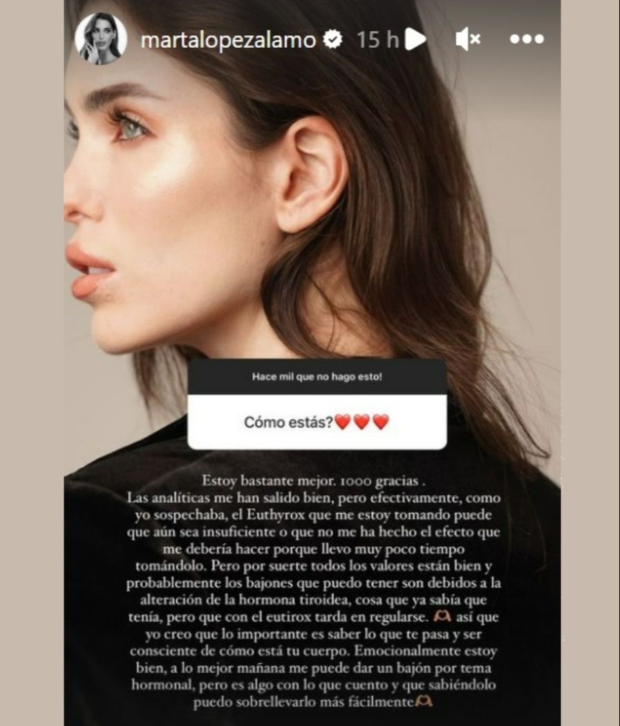Marta López Álamo habla de su estado de salud
