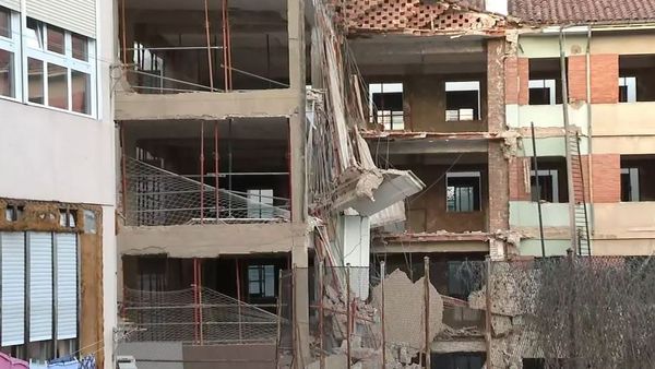 Así se rescató el cuerpo sin vida tras el derrumbe del colegio de Logroño