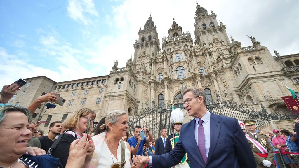 El presidente del PP, Alberto Núñez Feijóo, celebró ayer el día de Santiago Apóstol