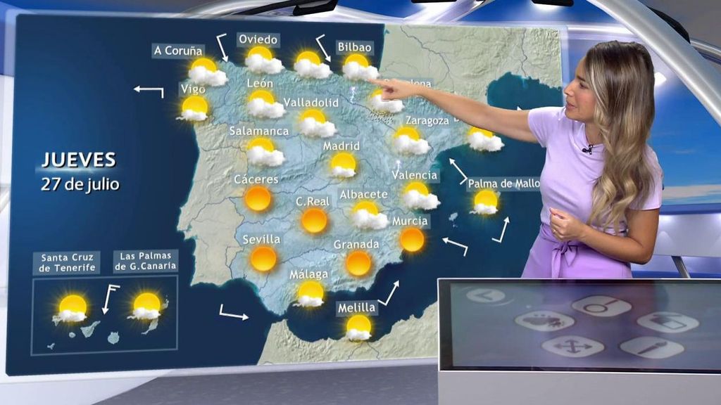 Previsión del tiempo jueves 27 julio 2023