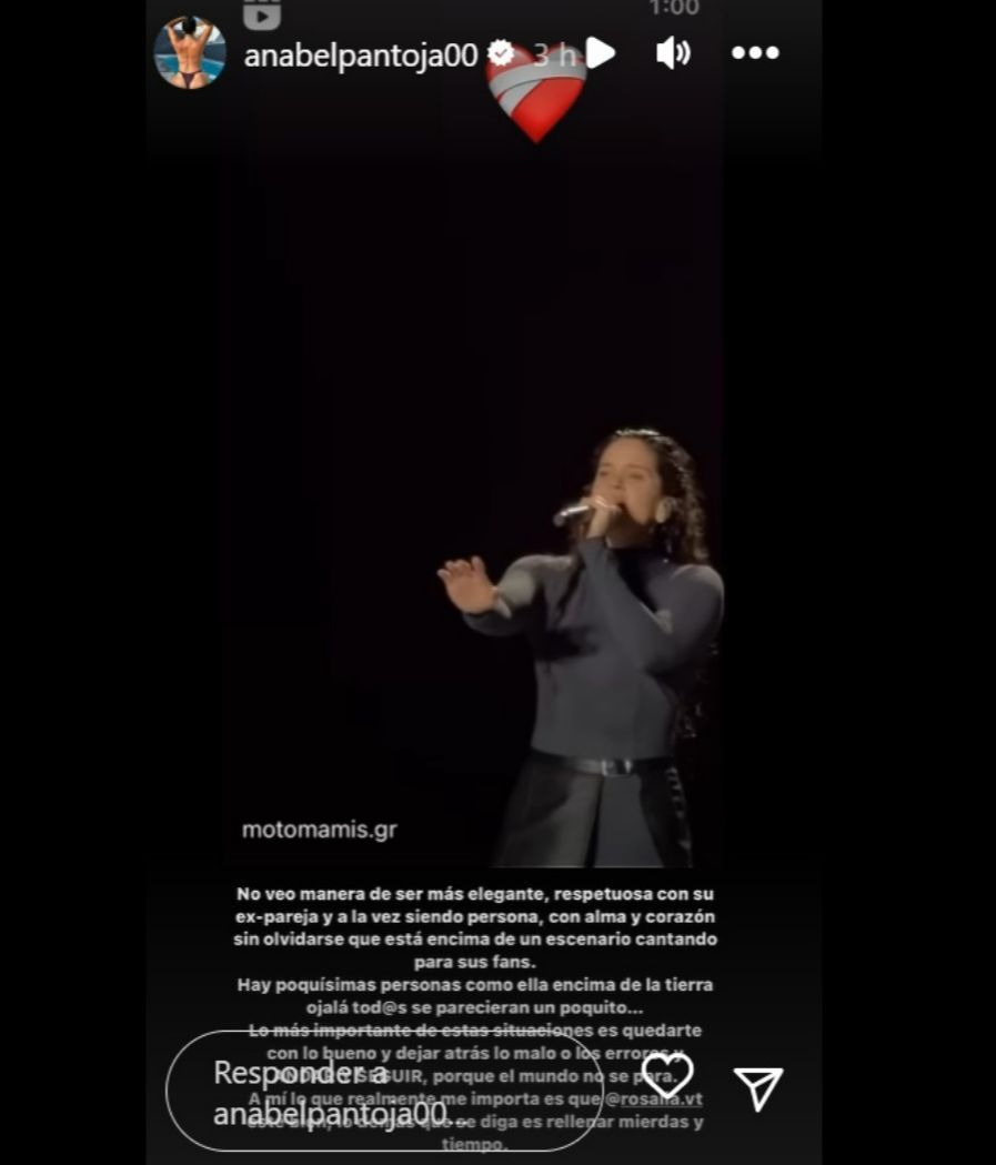 Anabel Pantoja aplaude la actitud de Rosalía tras su ruptura