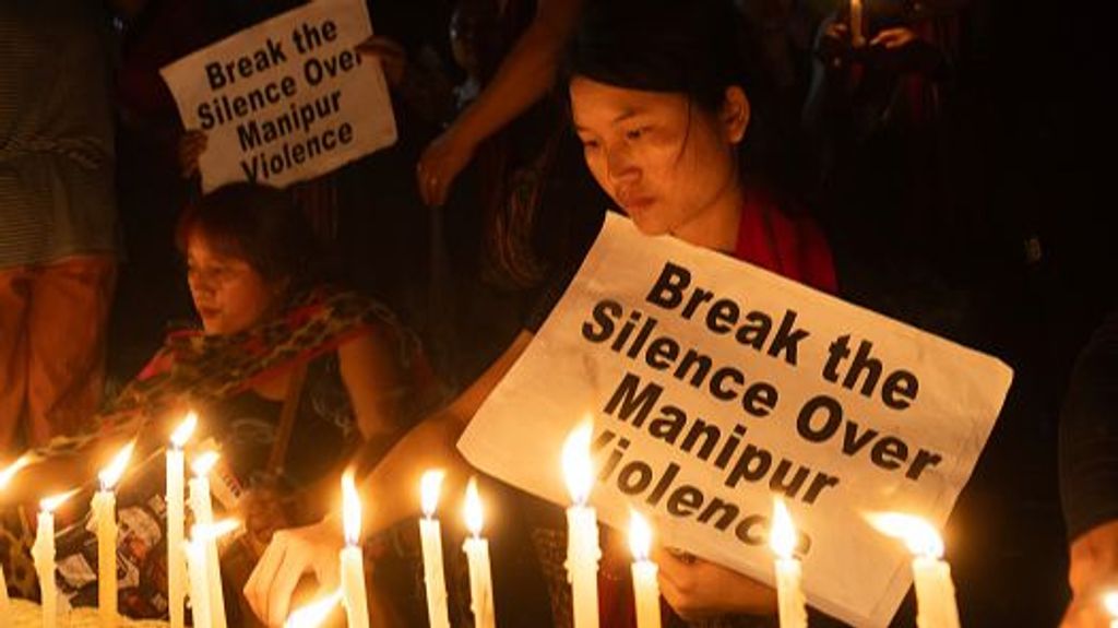 Protesta en Assam por el fin de la violencia en Manipur