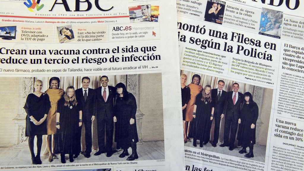 La famosa foto de Zapatero y su familia con los Obama