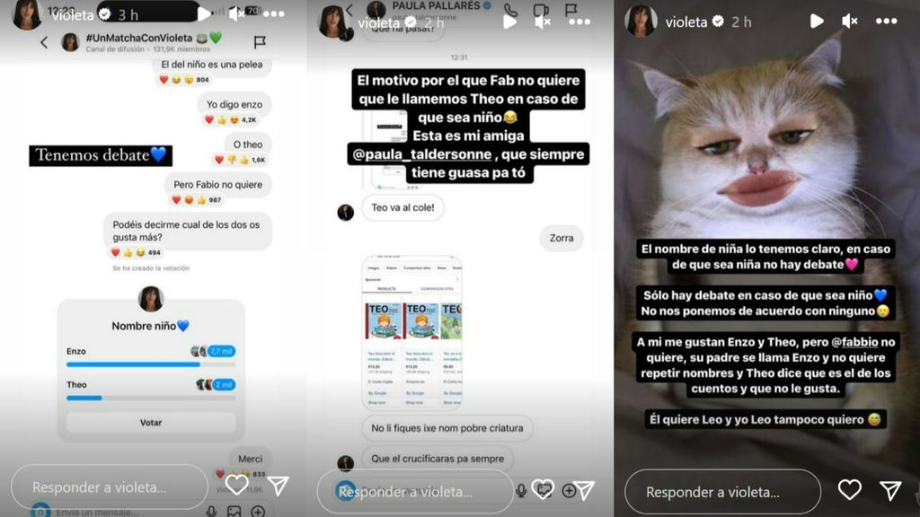 Violeta revela qué nombre le quiere poner a su bebé