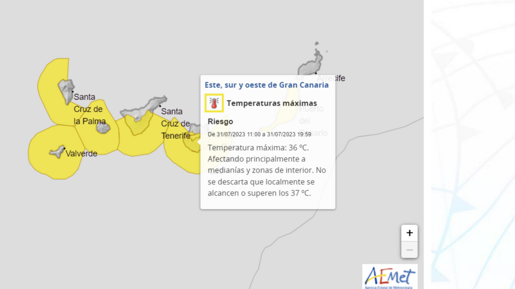 Avisos por altas temperaturas en Canarias