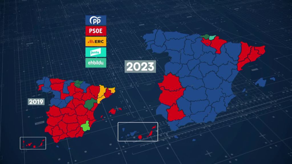 Elecciones generales 23J: el mapa de España, según el resultado en votos
