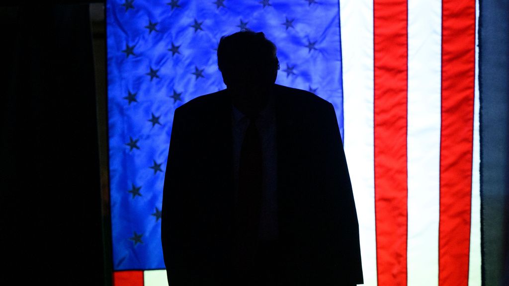 Donald Trump en una imagen de  un mitin de campaña